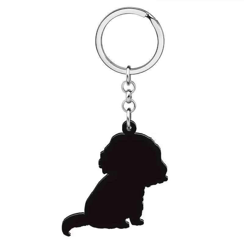 Acrylic Cavalier Puppy Key Chain