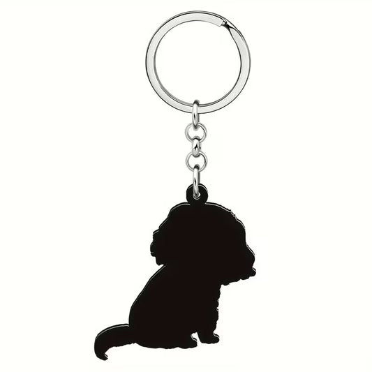 Acrylic Cavalier Puppy Key Chain