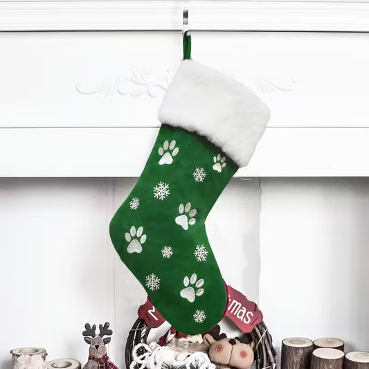 Paw Print Christmas Stocking