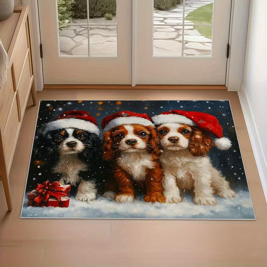 Cavallier Christmas Bath Mat