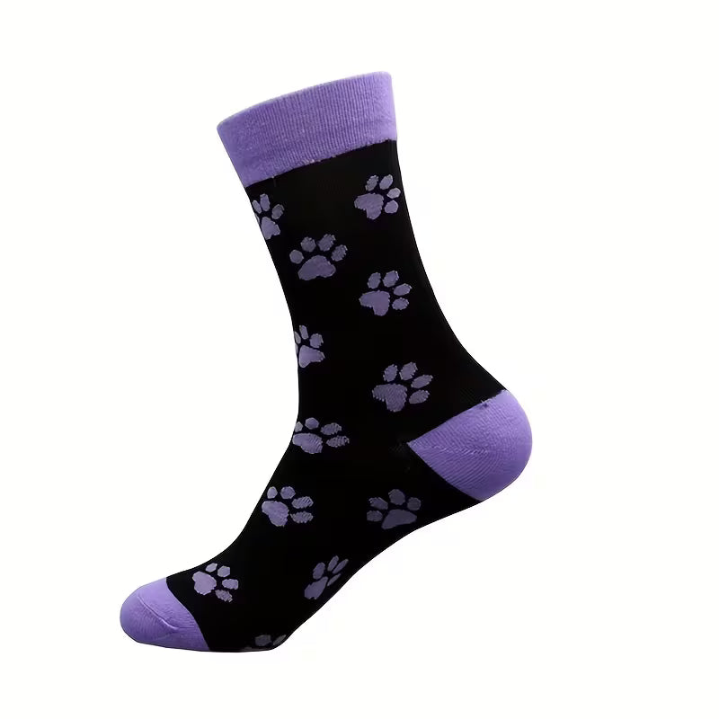Paw Print Crew Socks