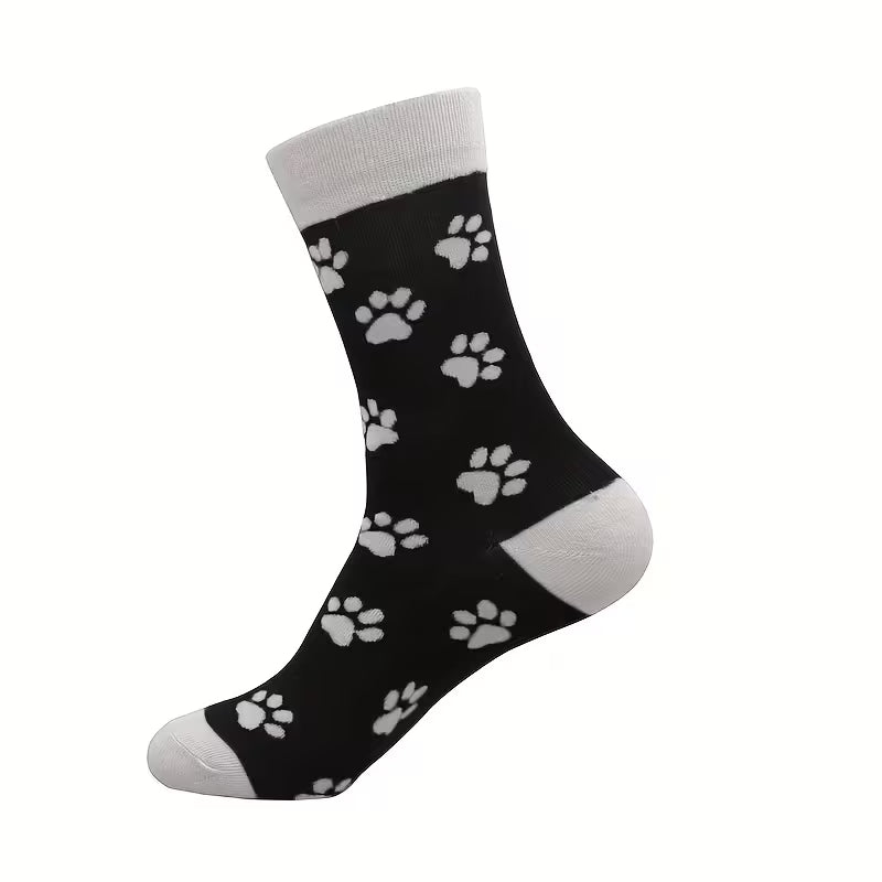 Paw Print Crew Socks