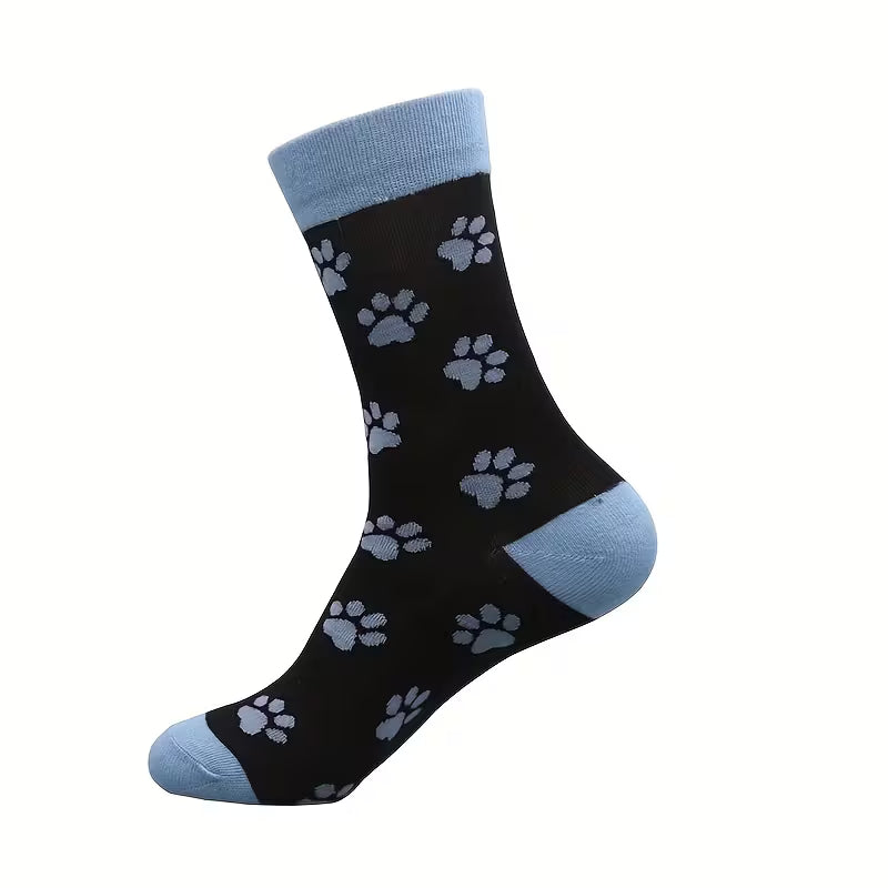 Paw Print Crew Socks
