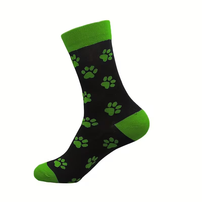 Paw Print Crew Socks