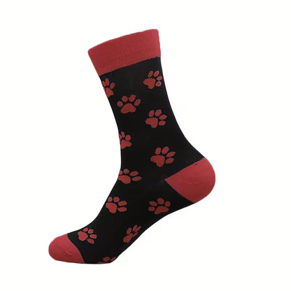 Paw Print Crew Socks