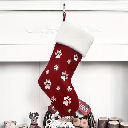 Paw Print Christmas Stocking