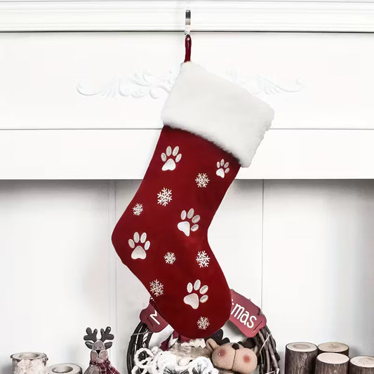 Paw Print Christmas Stocking
